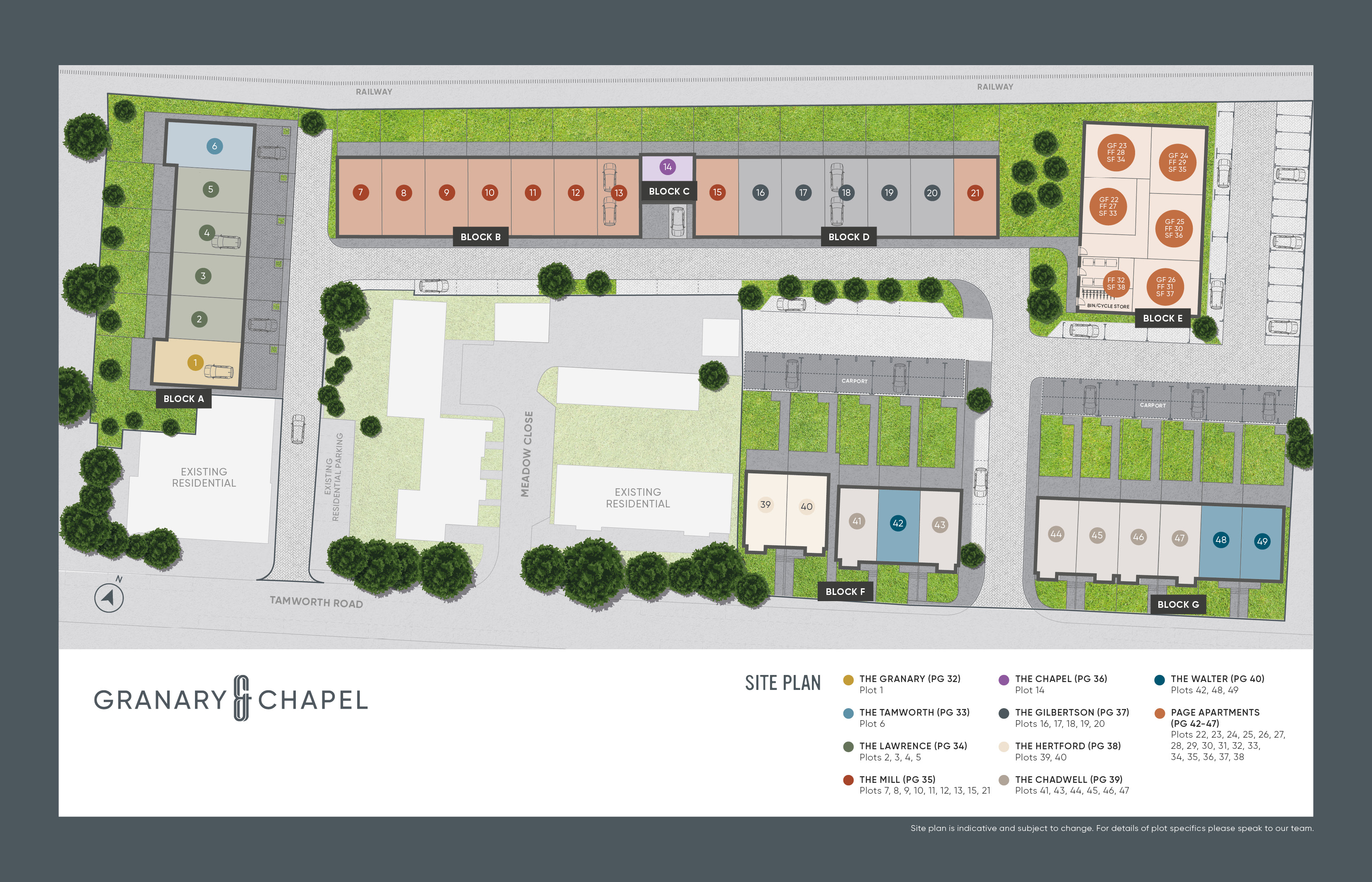Granary and Chapel - New Homes in Hertford site plan